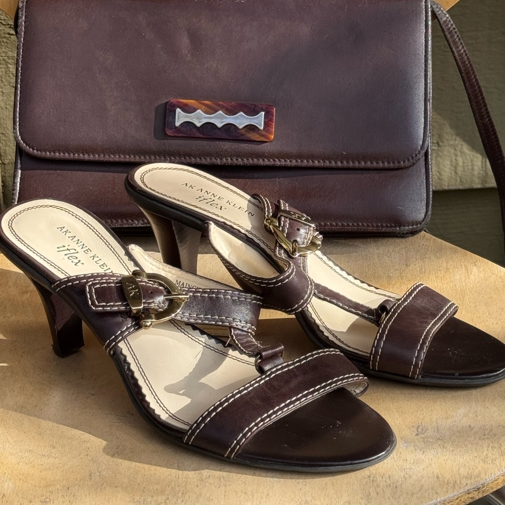 Vintage 90s Brown Leather Heels